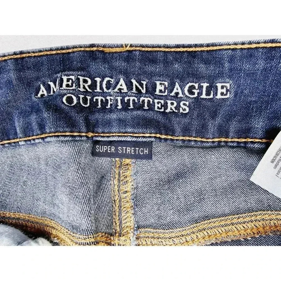American Eagle Outfitters Size 2 Regular Super Stretch Artist Crop Blue Jeans - Picture 7 of 13
